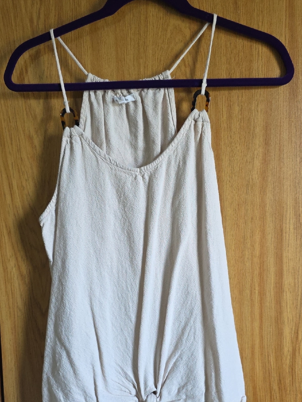 Maurices Cream Spaghetti Strap Cami with Front Knot